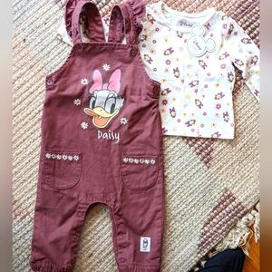 Disney Daisy Duck Overalls& Shirt Set